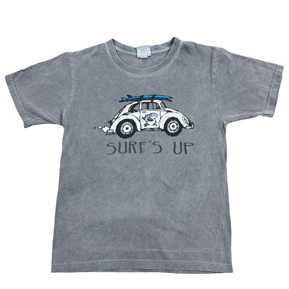 Crazy Shirts Hawaii Surfs Up Sharka beetle surfboard car tee boys medium